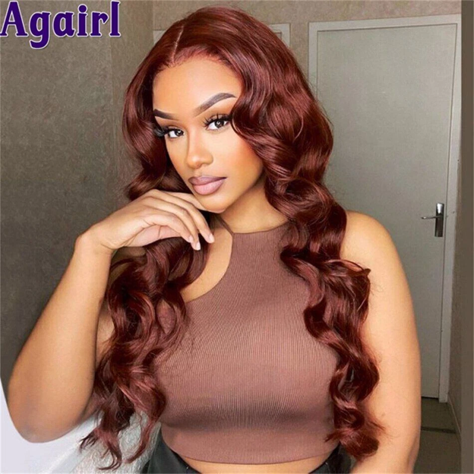 Reddish Brown 13X6 Human Hair Wig Malaysia Remi 13X4 Body Wave