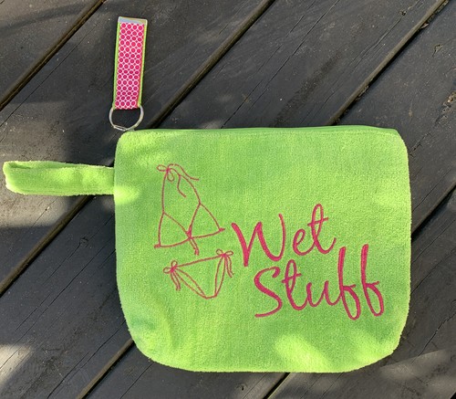 Wet Bikini Bag Pool Beach Zipper Terry 