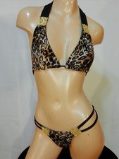 Exotic dancer stripper small multicolor 2 piece bikini dance outfit - dancewear