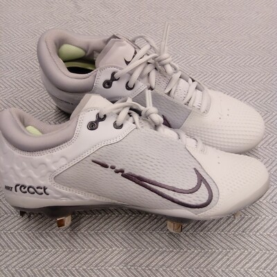 Nike React Hyperdiamond 4 Elite Softball Cleats Wolf Grey CZ5917-004 Womens 10