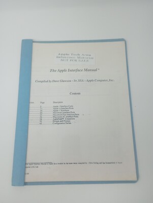 The Apple Interface Manual ''Not For Sale'' Apple Tech Area Reference Material 
