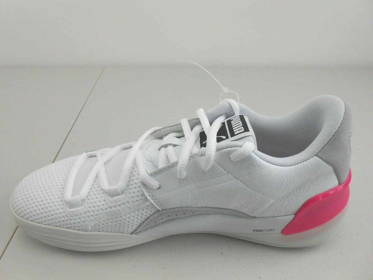 PUMA Men's Clyde Hardwood Basketball/Running Shoes 193663-03 White