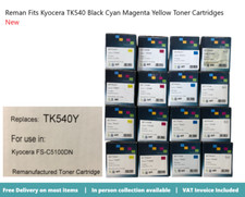 Reman Fits Kyocera TK540 Black Cyan Magenta Yellow Toner Cartridges