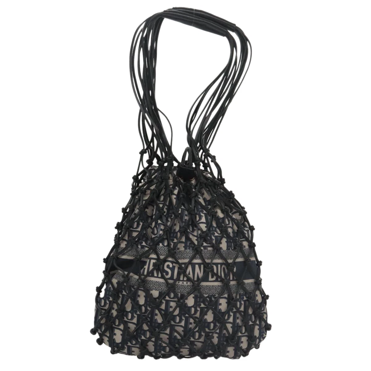Sac à main toile Dior Trotter bleu marine authentique