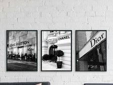 Shop store front fashion designer black and white photography poster prints