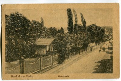 Postcard Bendorf, Main Street, near Neuwied 1926