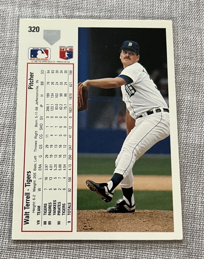 1991 Upper Deck Walt Terrell #320 Auto Autograph Signed Detroit Tigers - Image 2 of 2