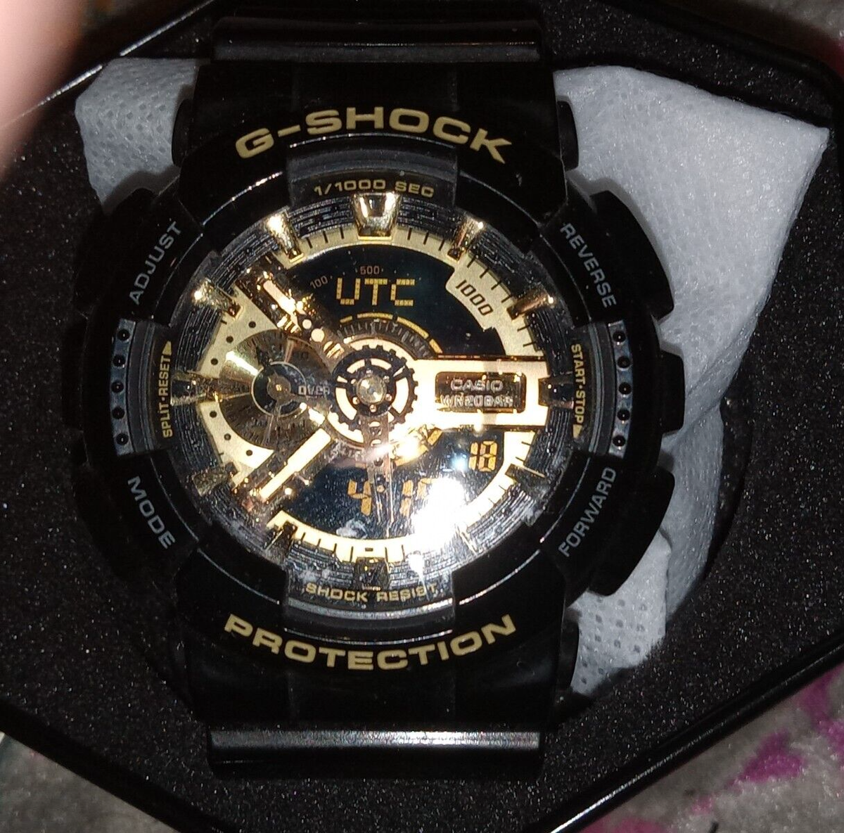 Casio G-shock Black GA110 Gloss Black Gold in Box | eBay