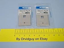 Lot of 2 ICC IC107F01GY Flat Faceplate; 1-Gang; 1-Port; Gray