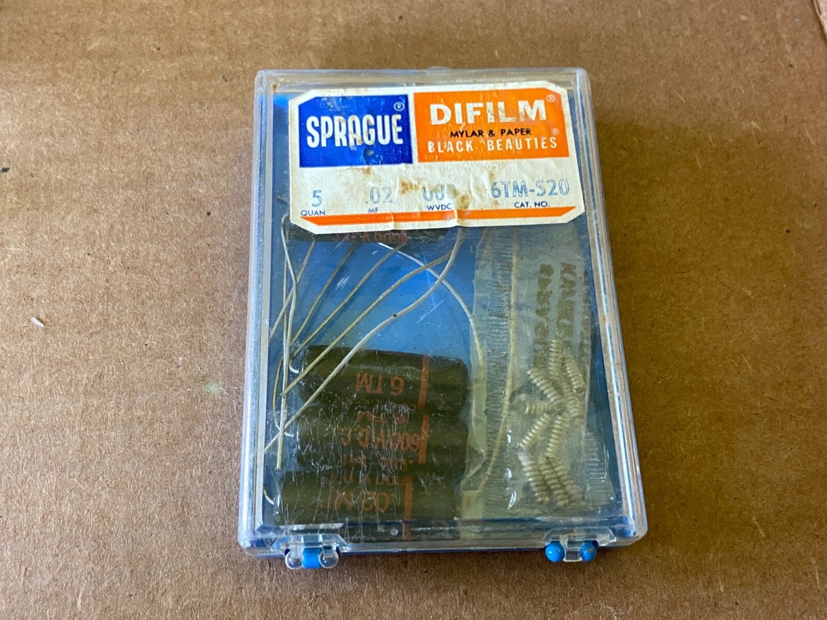 5 NOS NIB Vintage Sprague Black Beauty .02 uf 600v 5 NOS NIB Vintage Sprague Black Beauty .02 uf 600v