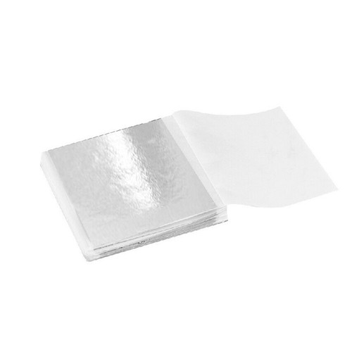 1x/100x Silver LEAF SHEETS LEAF FOIL GILDING DECOUPAGE ART CRAFT WEDDING 9*9cm - Picture 3 of 5