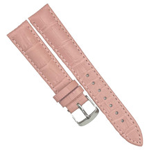18 MM Pink Genuine Leather Alligator Grains Watch Band Good Quality 