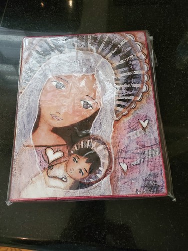 Flor Larios Large Nativity Triptych Holy Mary And Baby Jesus 8 X 10 Wood - Picture 2 of 5