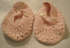 Vintage Handmade Infant Pink Booties Shoes NEW