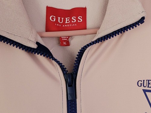 Chaqueta Bombardero Guess Retro Vintage Look con Cremallera - Rosa Azul - XL - Imagen 7 de 9