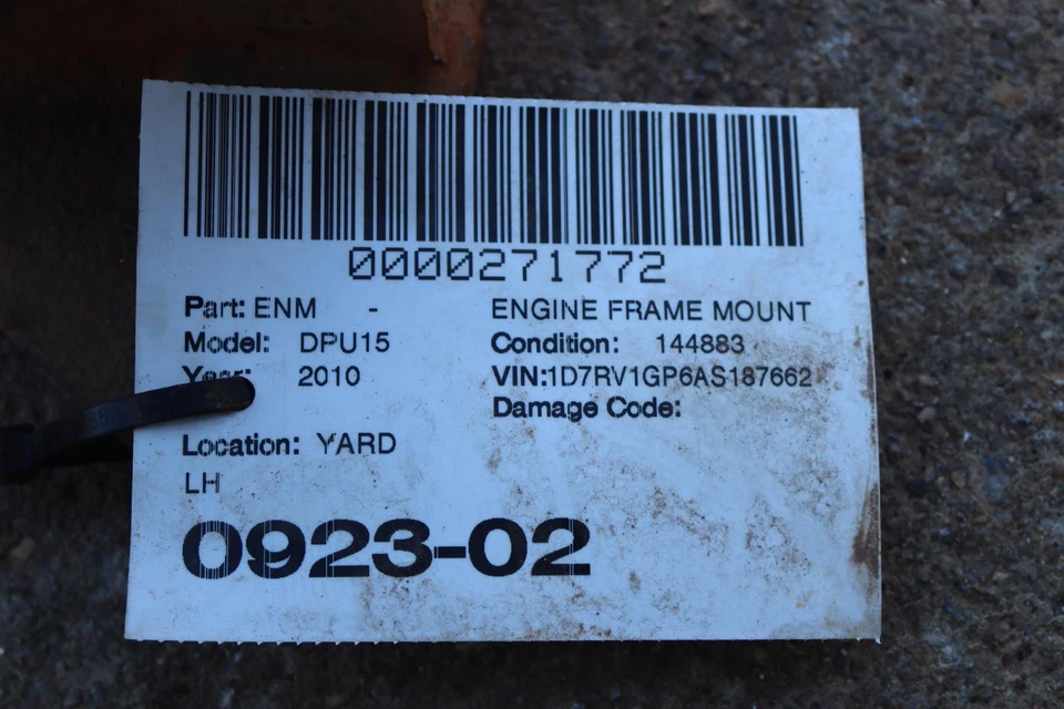 2009-2010 DODGE RAM 1500 4.7L 4X4 ENGINE MOTOR LEFT DRIVER MOUNT SUPPORT OEM - Image 3 of 3