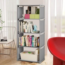 Book Cabinet Rack 4-Tier Bookcase Shelving Storage Organizer Bookshelf Stand