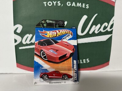 2011 HOT WHEELS RED ENZO FERRARI, HW #116 W/ GREEN LANTERN CARD