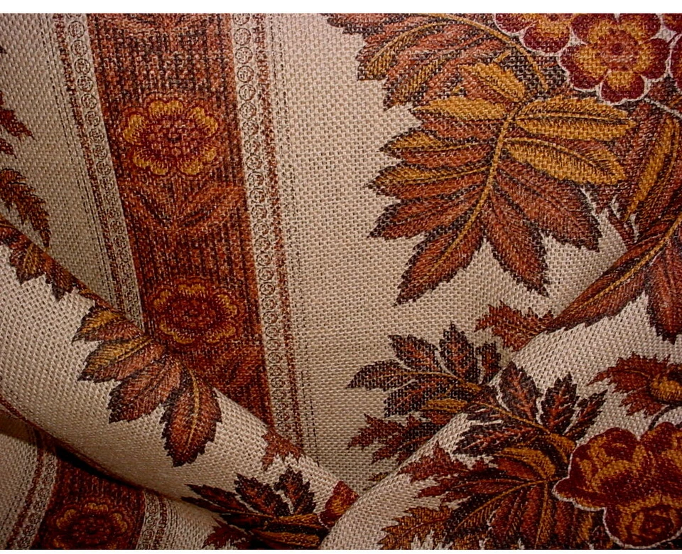 3Y Scalalmandre BR 0001DX21 Kanda Hessian Floral Hand Print Upholstery Fabric - Image 2 of 4