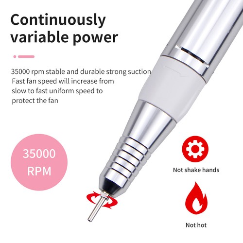 3In1 Nail Dust Suction Fan Art Salon Collector Manicure Drill Machine+Dryer Lamp - Picture 12 of 12