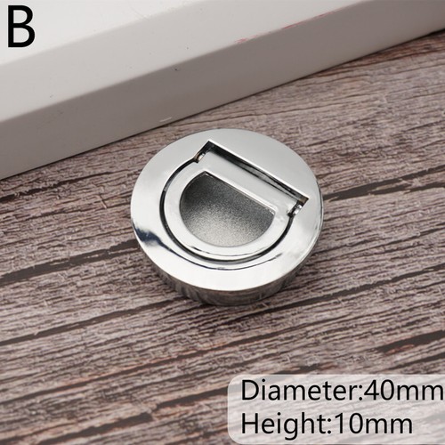 Hidden Door Handle Metal Recessed Pull Invisible Cabinet Drawer Round Handles UK - Picture 7 of 21