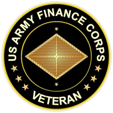 US Army Finance Corps Veteran Bumper Sticker Military Vinyl Soldier Decal 5"