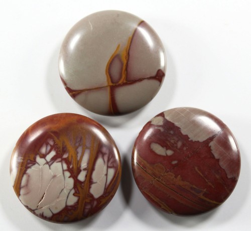 Three (3) Noreena Jasper 30mm Coin Focal Beads (155) - Picture 2 of 2