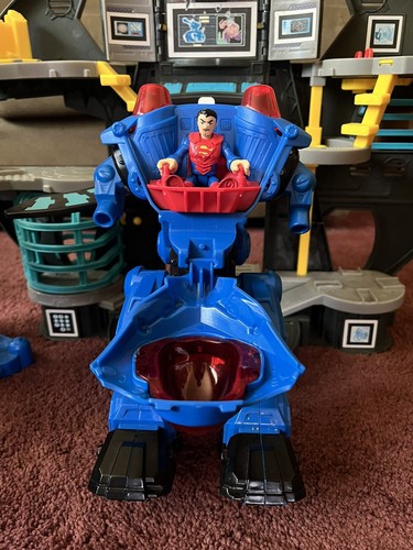 IMAGINEXT 2 SETS! Batman & Superman Robot Police Headquarters & Batcycle Batcave - Picture 7 of 24