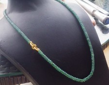 Video Certified Natural A Jade Jadeite Circle Bead Necklace 23 inches 420028