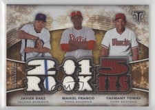 2015 Topps Triple Threads Relic Combos Sepia /27 Yasmany Tomas Javier Baez r0j