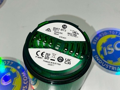 Allen-Bradley 856T-BT3 Ser A 24VDC Control Tower Stack Light Green LED NOOB