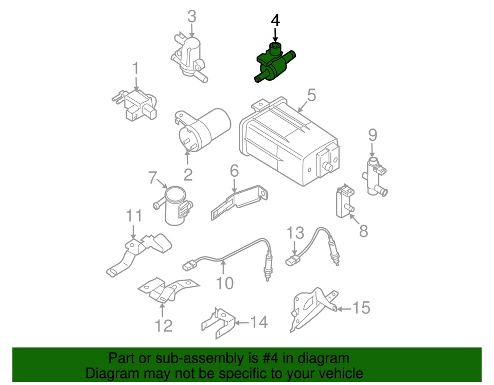 Válvula de vapor original Nissan 14939-EA200 Foto 3 de 4