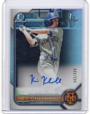 KEVIN KENDALL 2022 BOWMAN CHROME 1ST REFRACTOR RC AUTO /499 #CPA-KK