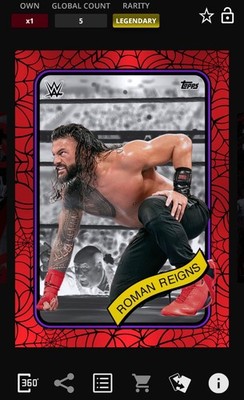 WWE Topps Slam Halloween DIGITAL Roman Reigns Red Legendary 5 CC DIGITAL