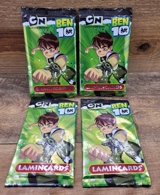 4 x Ben 10 Lamincard Packungen Neu Versiegelt Ungeöffnet Edibas Cartoon Network