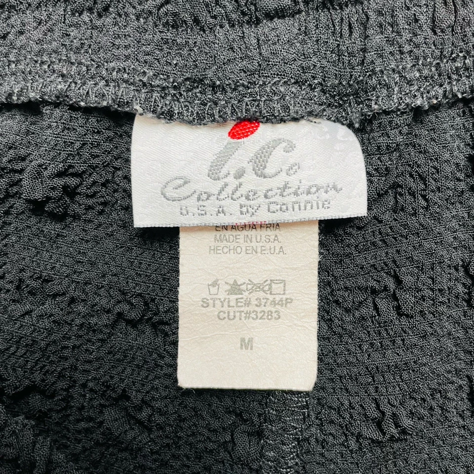 Conjunto de Conjunto IC by Connie K Texturizado Para Mujer M Negro Sin Mangas Top Pantalones Cortos EE. UU. Foto 3 de 4