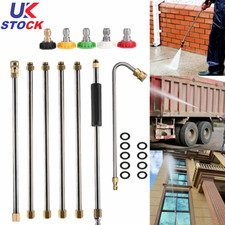 NEW Gutter Cleaning Tool Pressure Washer Extension Wands Roof with 5 Nozzles UK