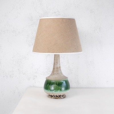 Vintage Mid Century Studiokeramik Lampenschirm Eierschale grün #102897