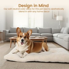 Dog Bed Crate Mat, Soft Plush Dog Bed Pad Machine Washable Crate Pad