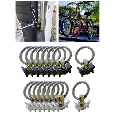 8Pcs Anker Track Fitting Punkt Schiene Zubehör Tie Down Runde Ringe für