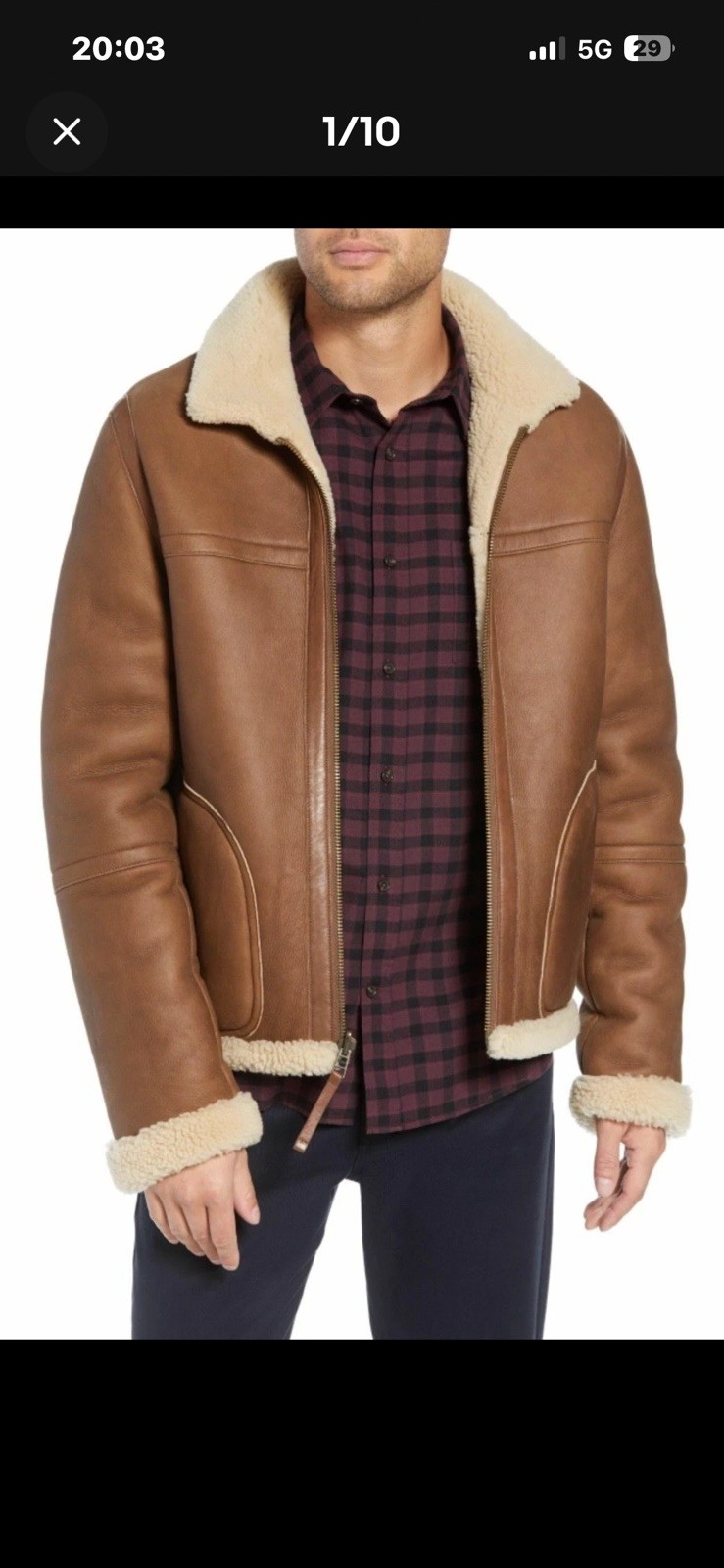 Vince Authentic Reversible Men's Shearling Coat Jacket Size L $1,695 Beige