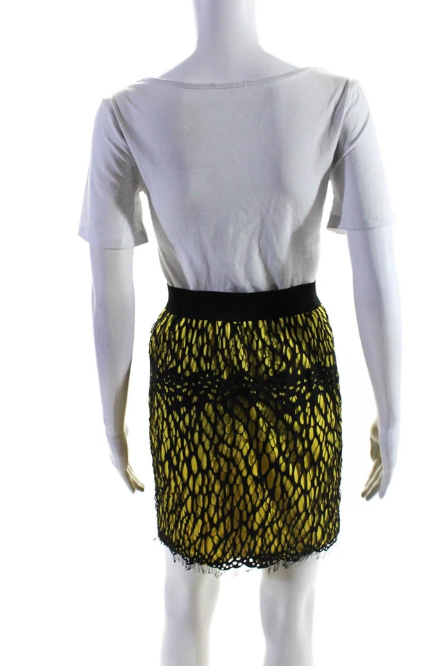 Женская нейлоновая мини-юбка Robert Rodriguez Black Label желтая размер 8 - Изображение 3 из 4