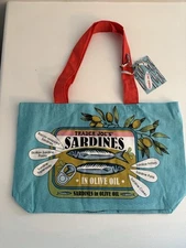 Trader Joe's -SARDINES - Heavy Duty Cotton Reusable Tote Bag/NWT
