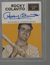 2014 Rocky Colavito Golden Age Historic Signatures On Card Auto TIGERS INDIANS