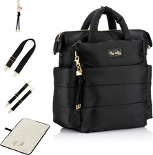 Itzy Ritzy Dream Convertible Diaper Bag - 14 Pockets  Changing Pad, Black