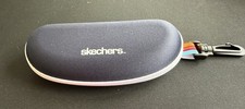 Skechers Unisex Blue Hard Eyeglass Case for Glasses with Clip
