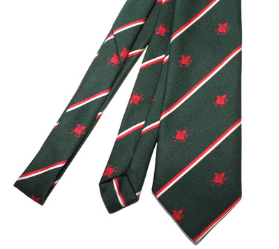 Corporate Image Dark Green Red Phoenix Tie Striped Ivy league Style Preppy 3''