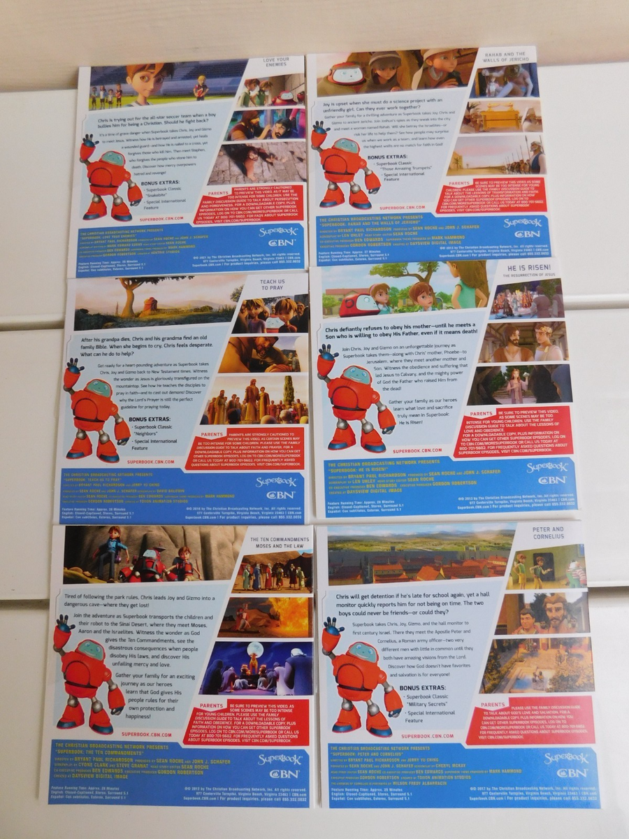 Superbook DVDs in Sleeves Christian Animation CBN Series New