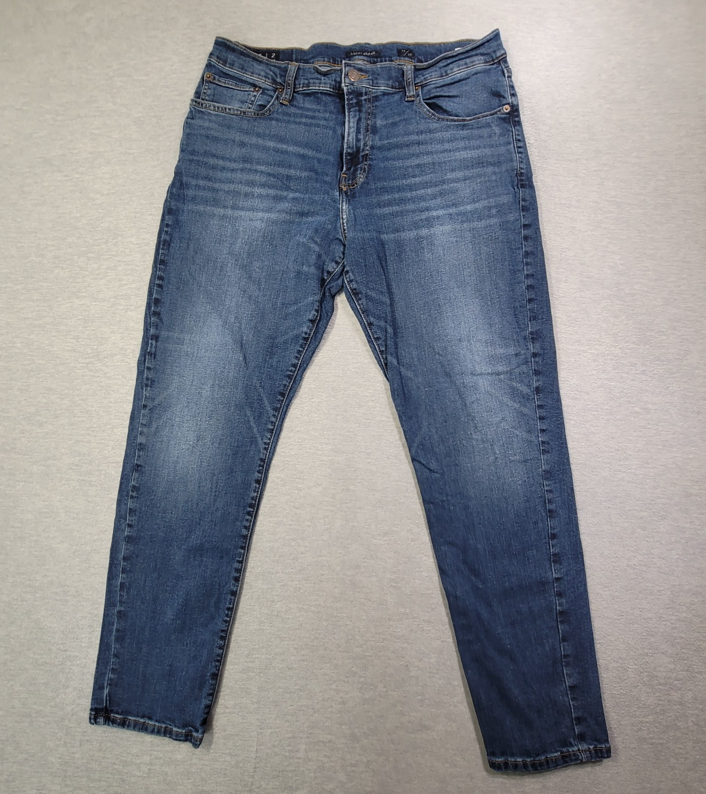 Lucky Brand Jeans Mens 34x30 Blue Whiskered 412 Athletic Slim Fit Stretch Denim