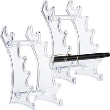 2 Pieces 6slots Acrylic Pen Holder Stand Display Clear
